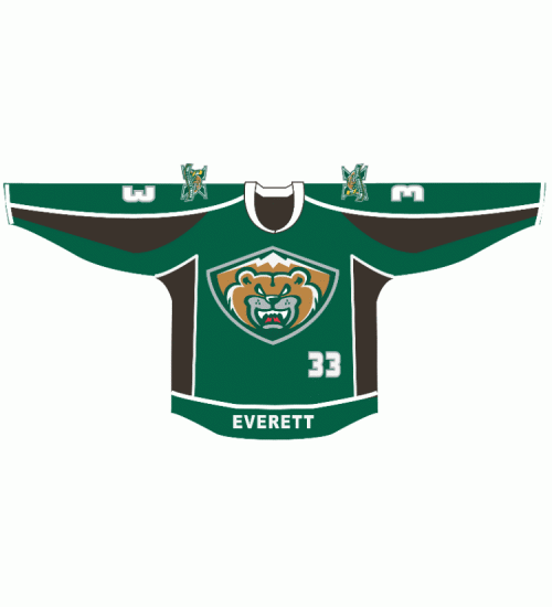 Custom WHL Everett Silvertips 2012 13 Road Hockey Jersey Green